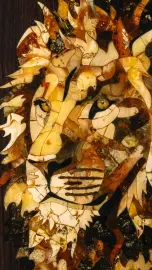 Backgammon made of stained oak and amber "King of the Beasts"