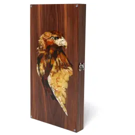 Backgammon made of walnut and amber "Sokol"