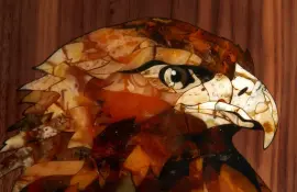 Backgammon made of walnut and amber "Sokol"