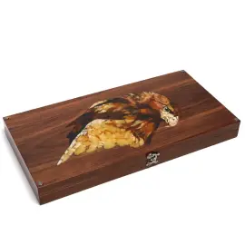 Backgammon made of walnut and amber "Sokol"