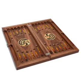 Backgammon made of walnut and amber "Sokol"