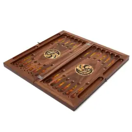 Backgammon made of walnut and amber "Sokol"