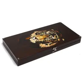 Backgammon made of stained oak and amber "Tiger"