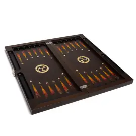 Backgammon made of stained oak and amber "Tiger"