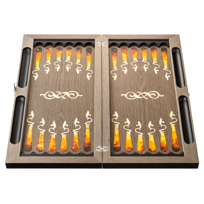 Backgammon made of ash and amber "Mosque"