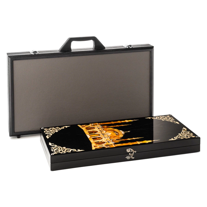 Backgammon made of ash and amber "Mosque"