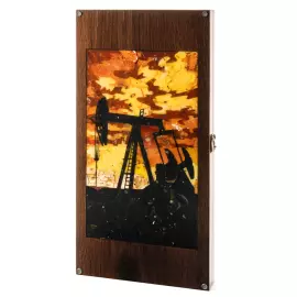 Backgammon made of stained oak and amber "Oil"