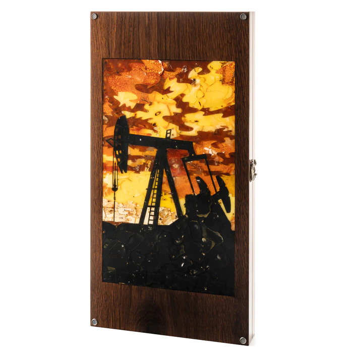 Backgammon made of stained oak and amber "Oil"
