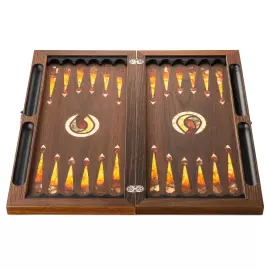 Backgammon made of stained oak and amber "Oil"