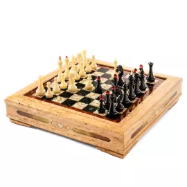 Chess chest made of Karelian birch "Aristocrat"