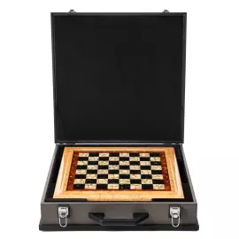 Chess chest made of Karelian birch "Aristocrat"