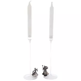 Gift set of candlesticks "Santa Claus and the Snow Maiden"