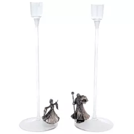 Gift set of candlesticks "Santa Claus and the Snow Maiden"