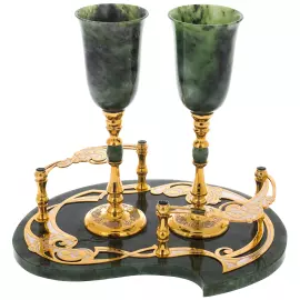 Drinking set with jade "Izisk" Zlatoust
