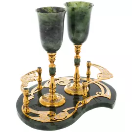 Drinking set with jade "Izisk" Zlatoust