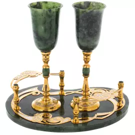 Drinking set with jade "Izisk" Zlatoust