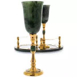 Drinking set with jade "Izisk" Zlatoust