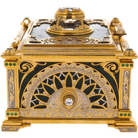 Jade casket "Tenderness" with rock crystal, Zlatoust