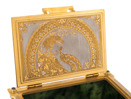 Jade casket "Tenderness" with rock crystal, Zlatoust