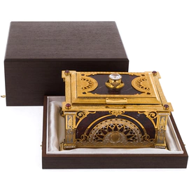 Chest of jasper "Tenderness" with rock crystal, Zlatoust