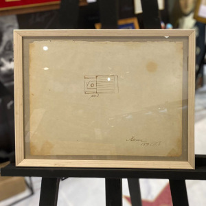 An autographed drawing by designer Sergey Mosin