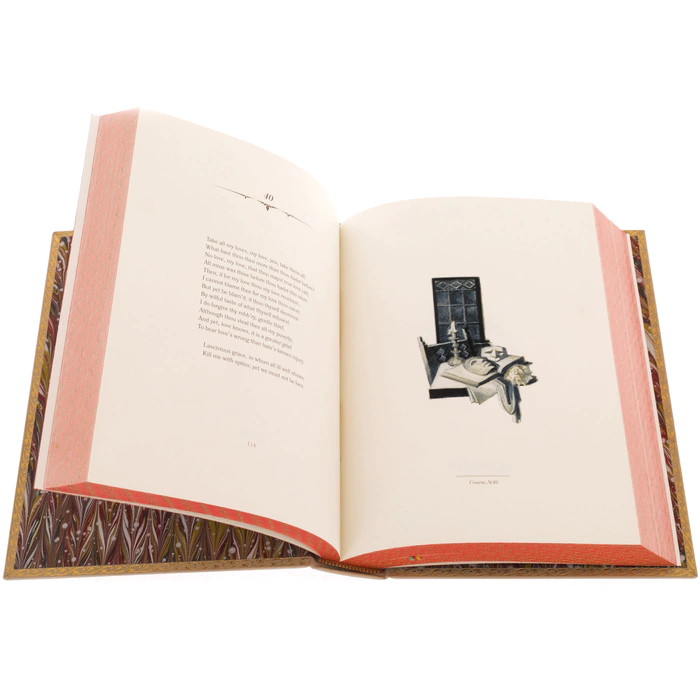 The leather-bound book "Sonnets" by Shakespeare (in Russian and English)