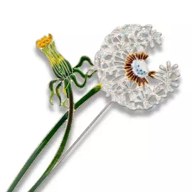 Silver brooch "Dandelion" collection "Herbarium of Tatiana Polyakova"