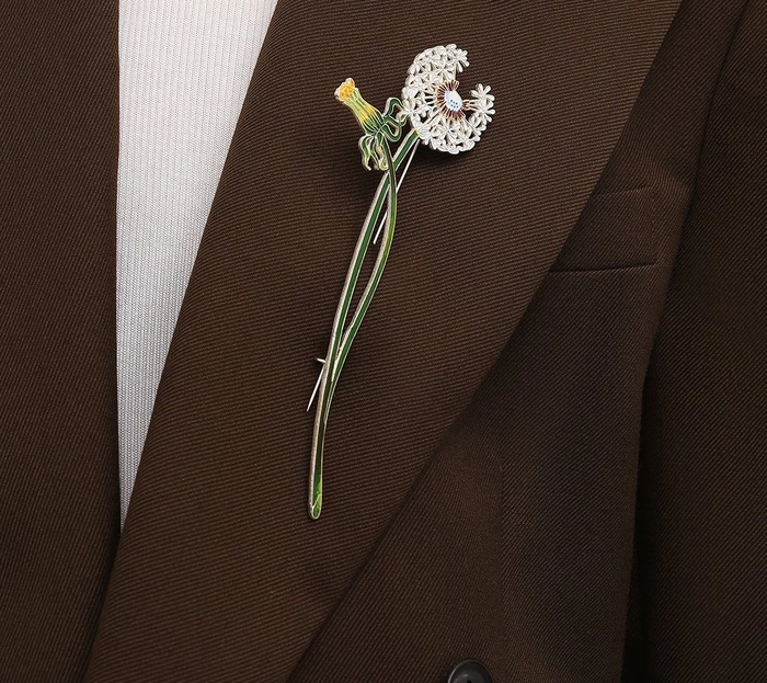 Silver brooch "Dandelion" collection "Herbarium of Tatiana Polyakova"