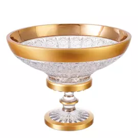 Хрустальная фруктовница Crystal Heart золото 30 см