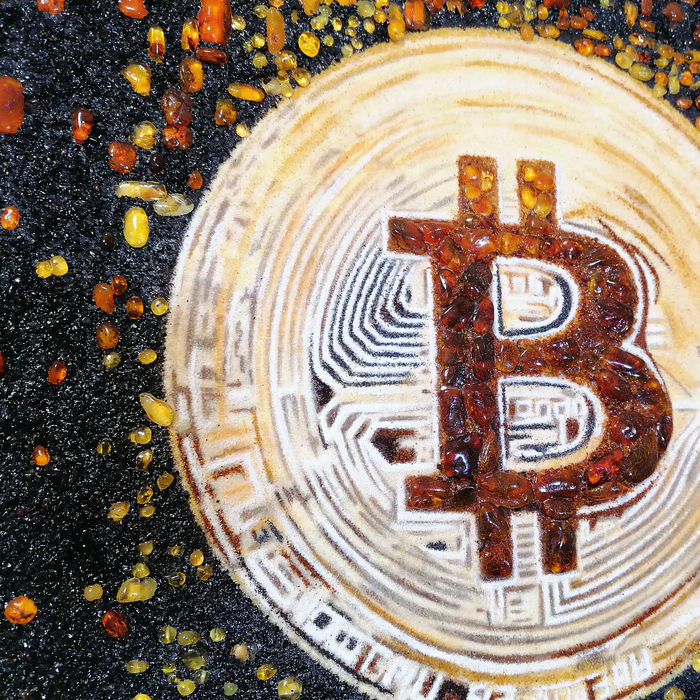 Painting of amber "Bitcoin"