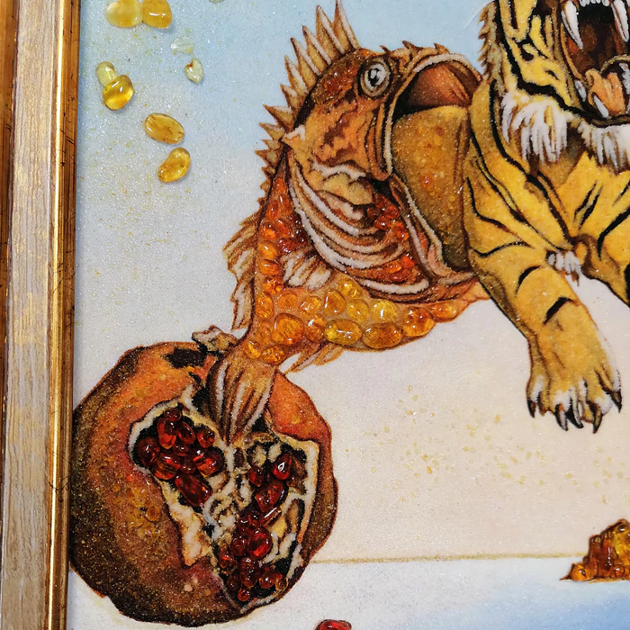 The amber painting "Dali's Dream"
