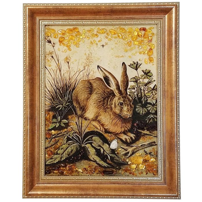 Amber painting "Rabbit"