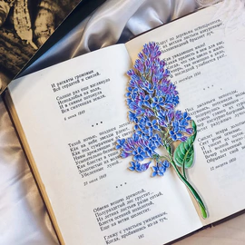 Брошь серебряная "Сирень" коллекции "Гербарий Татьяны Поляковой"
