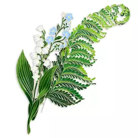 Silver brooch "Forget-me-not" from the collection "Herbarium of Tatyana Polyakova"