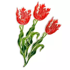 Брошь серебряная "Тюльпан Елагин" коллекции "Гербарий Татьяны Поляковой"