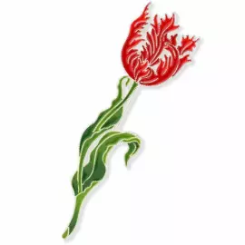 Брошь серебряная "Тюльпан Елагин" коллекции "Гербарий Татьяны Поляковой"