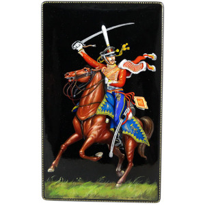 Шкатулка "Гусар" Палех
