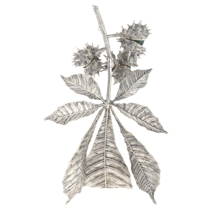 The author's bronze sculpture "Chestnut Branch"