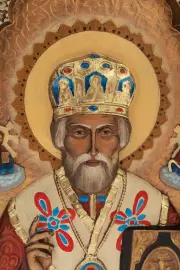 Икона резная из бука "Николай Чудотворец"