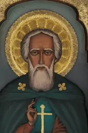 Икона резная из бука "Сергий Радонежский"