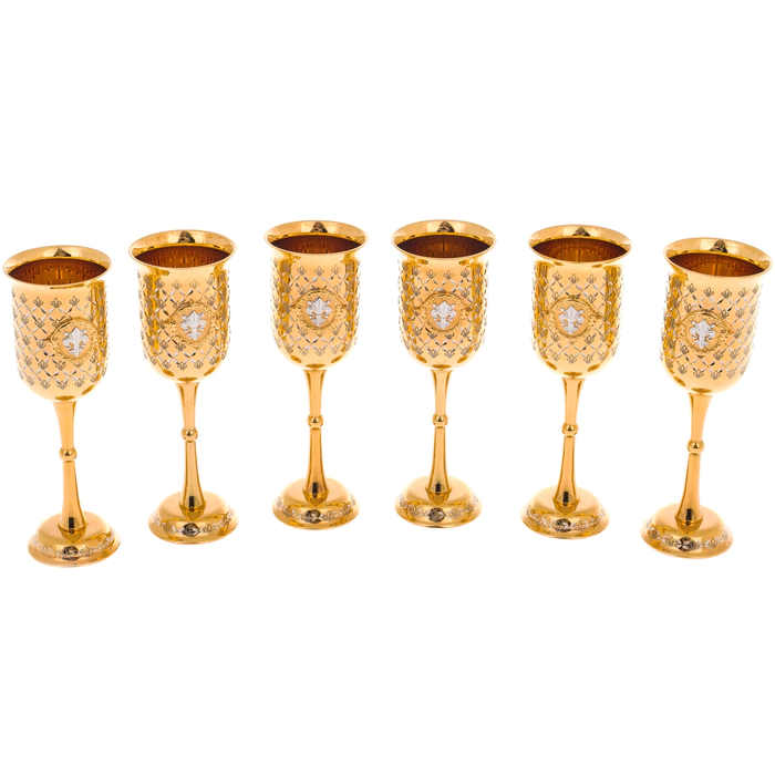 6pcs set of charms "Florentine lily" Zlatoust