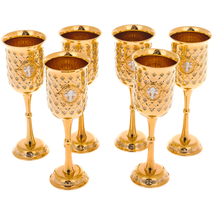 6pcs set of charms "Florentine lily" Zlatoust