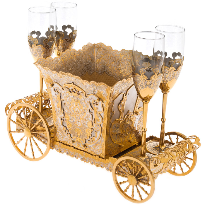 Champagne set "Magnificent Century" with glasses, ice bucket and stand, Zlatoust