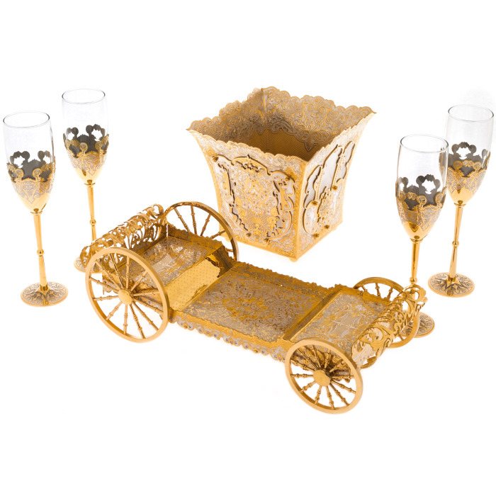 Champagne set "Magnificent Century" with glasses, ice bucket and stand, Zlatoust