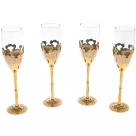 Набор для шампанского "Великолепный век" с бокалами, ведром для льда и подставкой, на 4 персоны, Златоуст