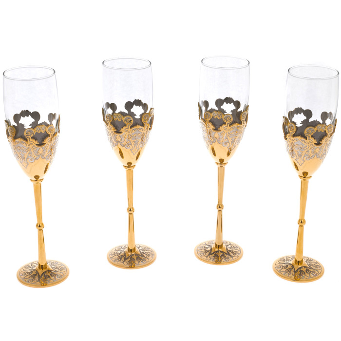 Champagne set "Magnificent Century" with glasses, ice bucket and stand, Zlatoust