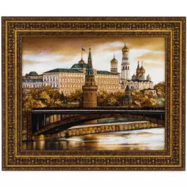 Картина из янтаря "Москва. Утро"