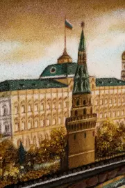 Картина из янтаря "Москва. Утро"