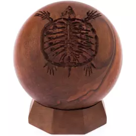 Арт-объект из ореха и янтаря "Шар"