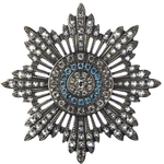 Brooch-pendant "ORDER OF ST. ANDREW" made of silver with topazes